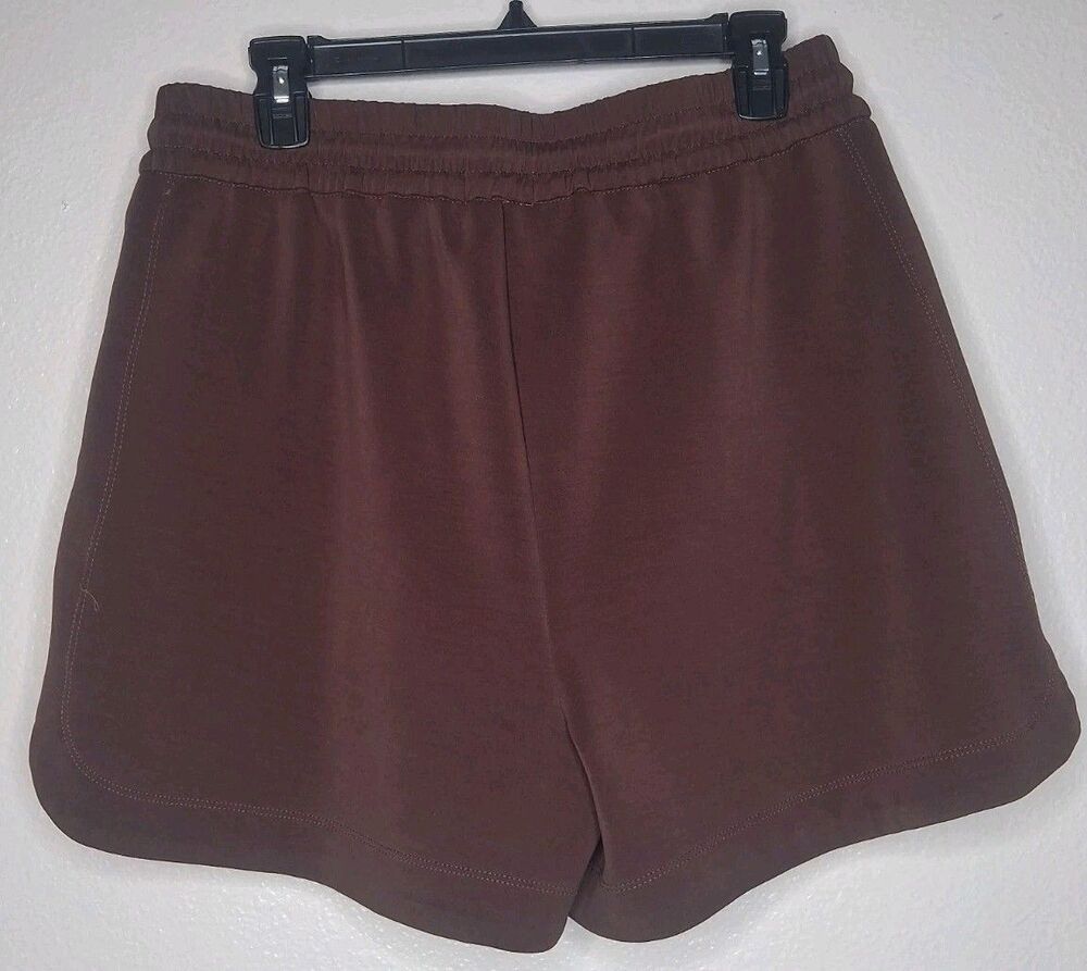 Scotch & Soda Curved Hem Drawstrings Pockets Shorts Modal Blend Brown Women's L - Picture 4 of 15